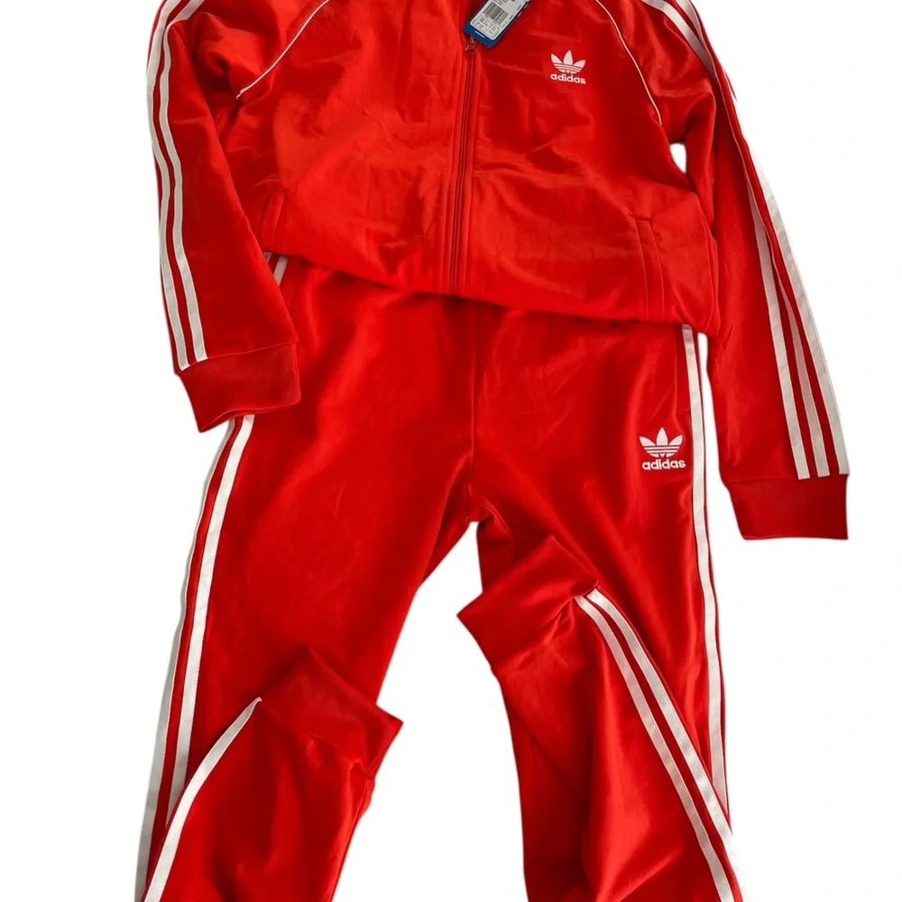 adidas Originals Kids Bright Orange Three-Stripe Track Jacket & Pants